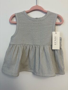 Colored Organics Baby Everyday Striped Peplum Tank Top